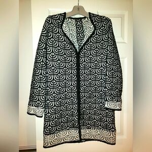 M Missoni Navy and White print sweater coat